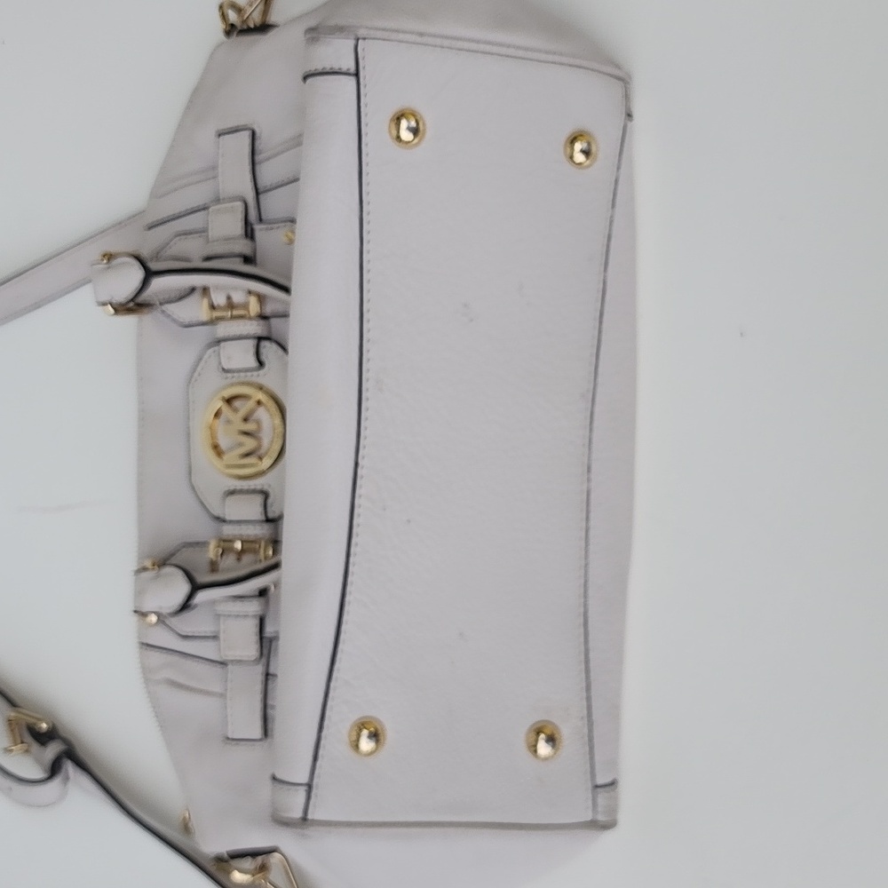 Michael Kors‎ Satchel Crossbody Bag Pebbled Ivory Leather Light Cream - Picture 10 of 15